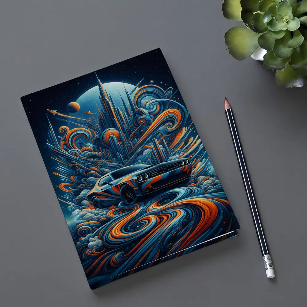 Dodge Challenger SRT8 Futuristic Abstract City Art – Notebooks