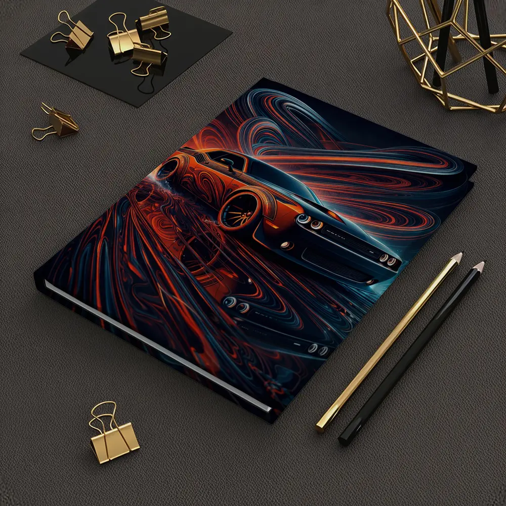 Dodge Challenger SRT8 Neon Abstract Art – Notebooks