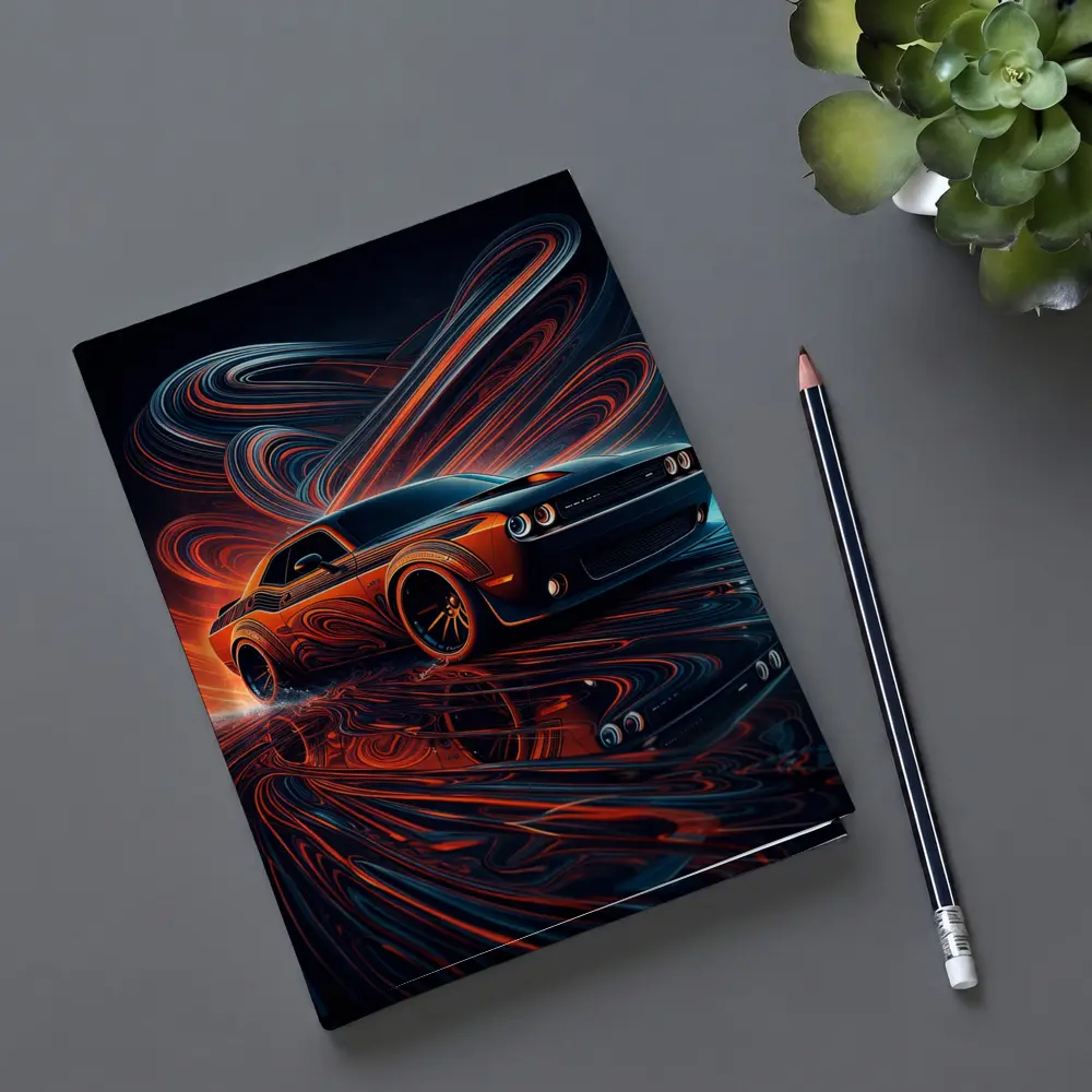 Dodge Challenger SRT8 Neon Abstract Art – Notebooks