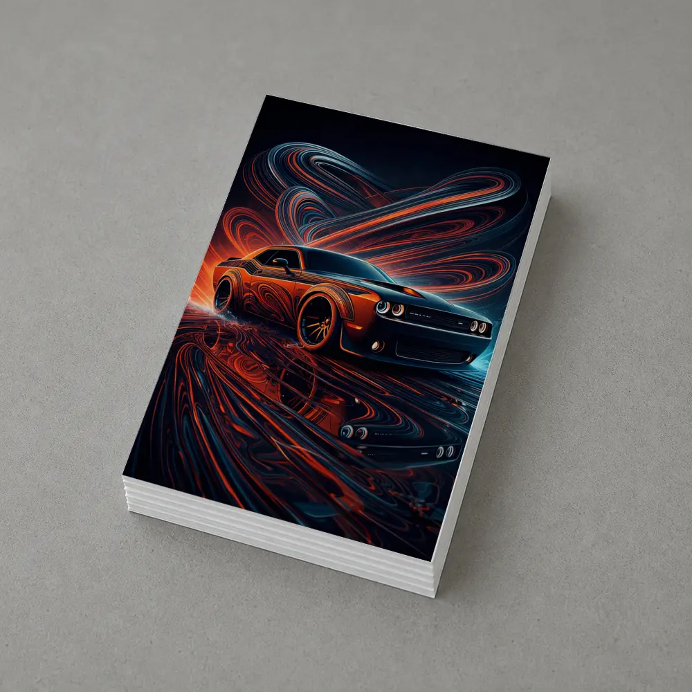 Dodge Challenger SRT8 Neon Abstract Art – Postcards