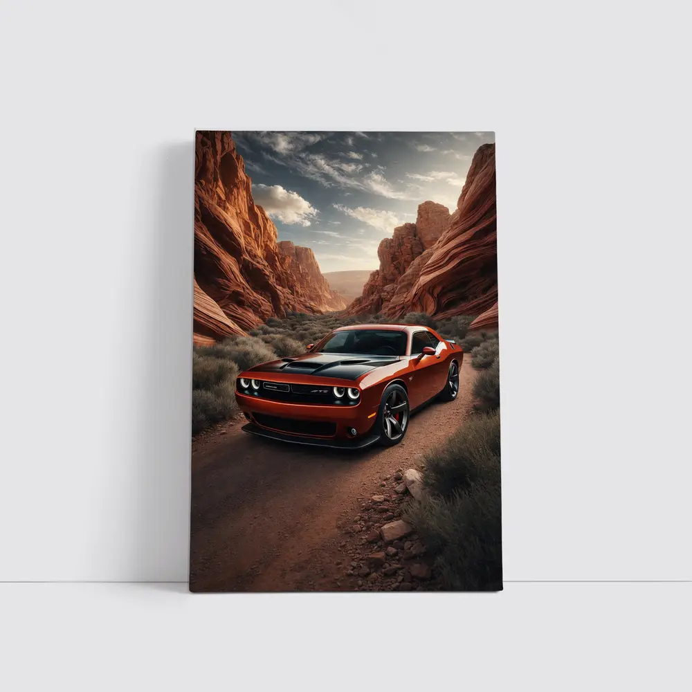 Dodge Challenger SRT Red Canyon Desert Road – Wall Art