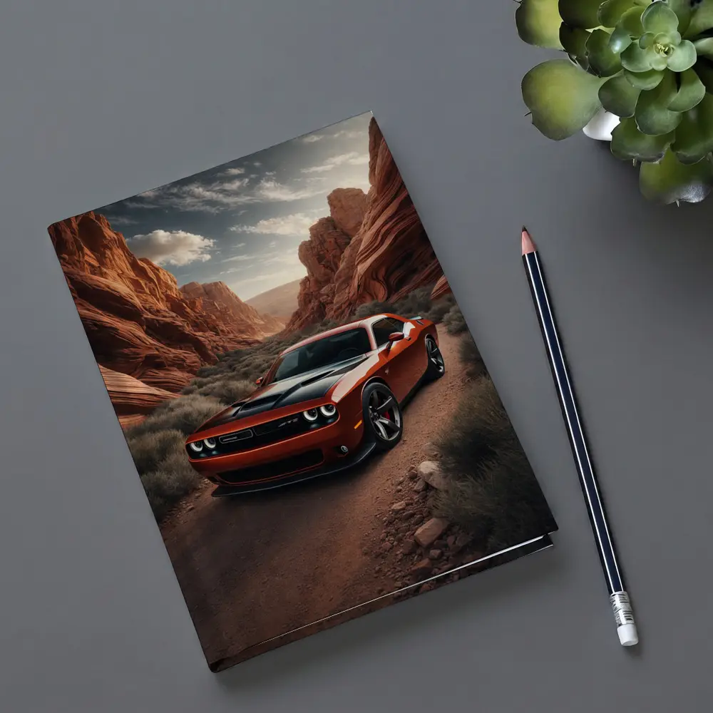 Dodge Challenger SRT Red Canyon Desert Road – Notebooks