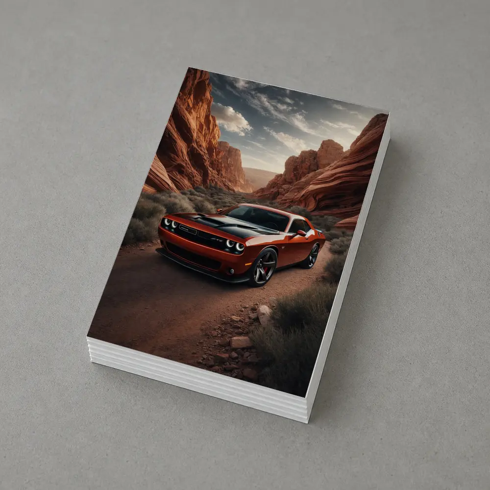 Dodge Challenger SRT Red Canyon Desert Road – Postcards