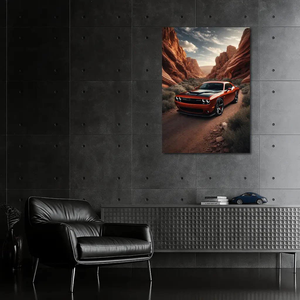 Dodge Challenger SRT Red Canyon Desert Road – Wall Art