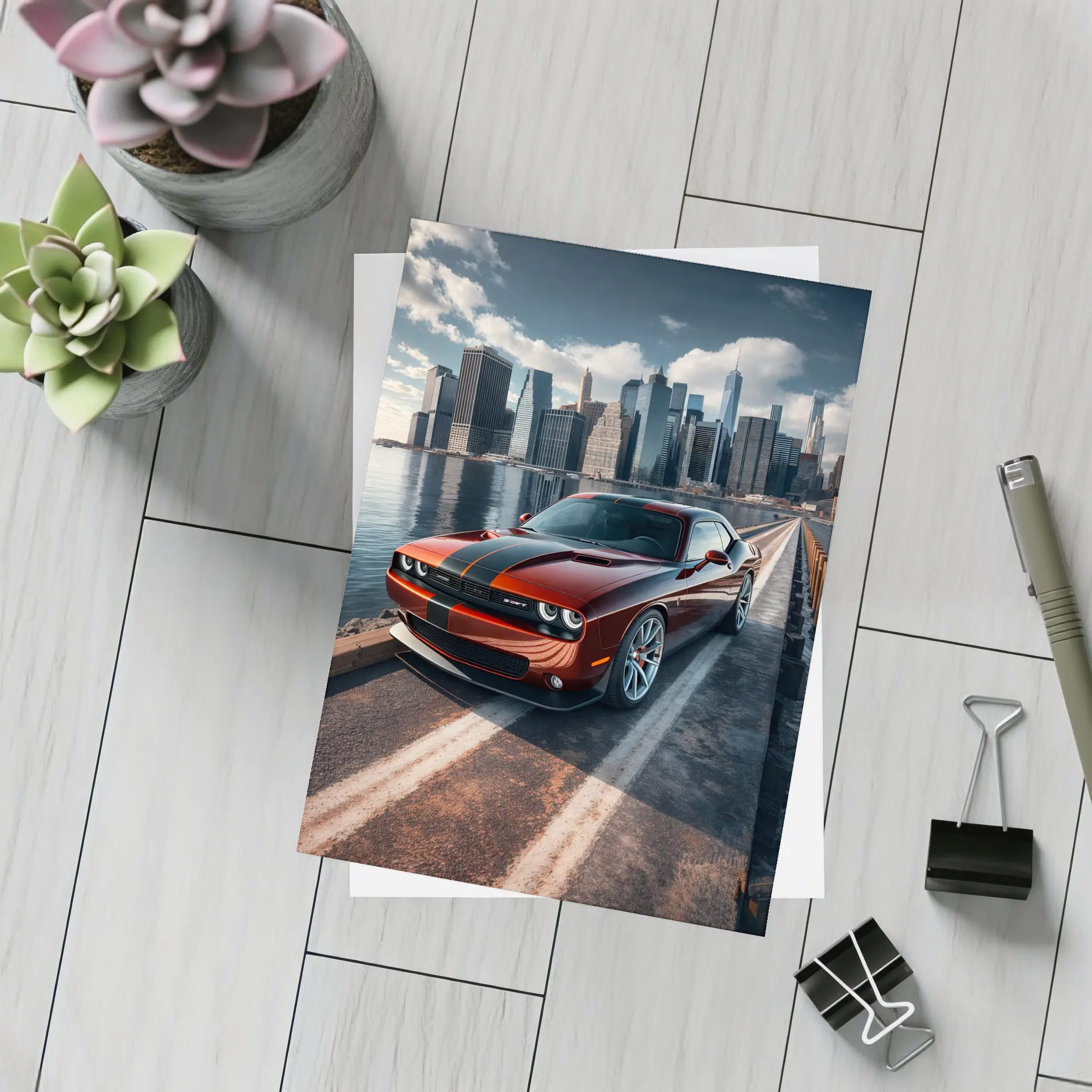 Dodge Challenger SRT City Skyline Drive – Postcards