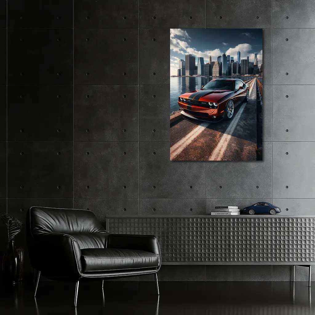 Dodge Challenger SRT City Skyline Drive – Wall Art