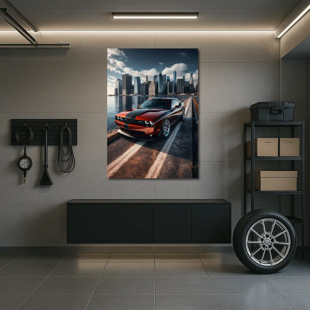 Dodge Challenger SRT City Skyline Drive – Wall Art