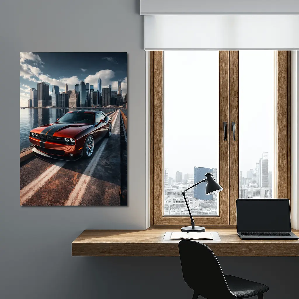 Dodge Challenger SRT City Skyline Drive – Wall Art