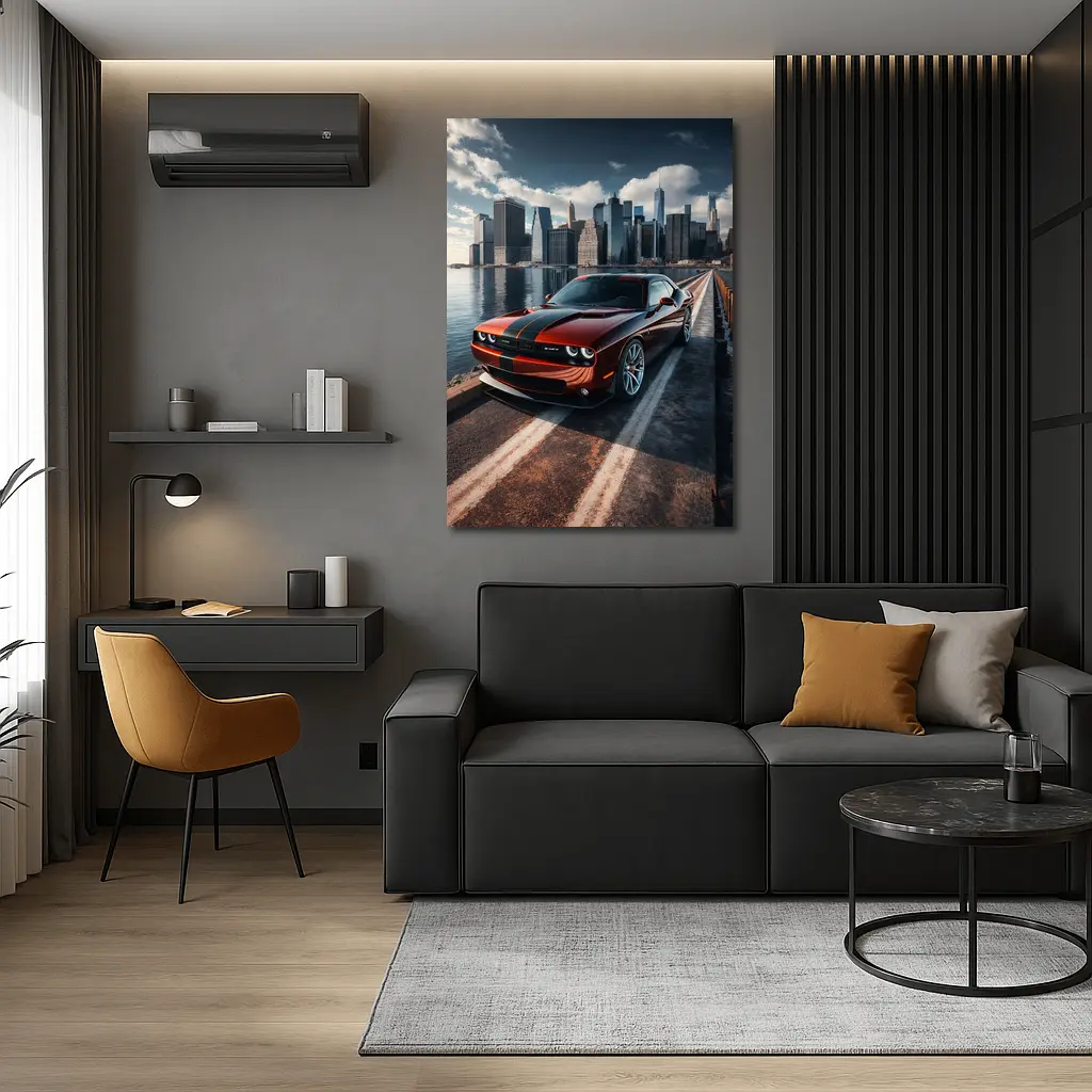 Dodge Challenger SRT City Skyline Drive – Wall Art