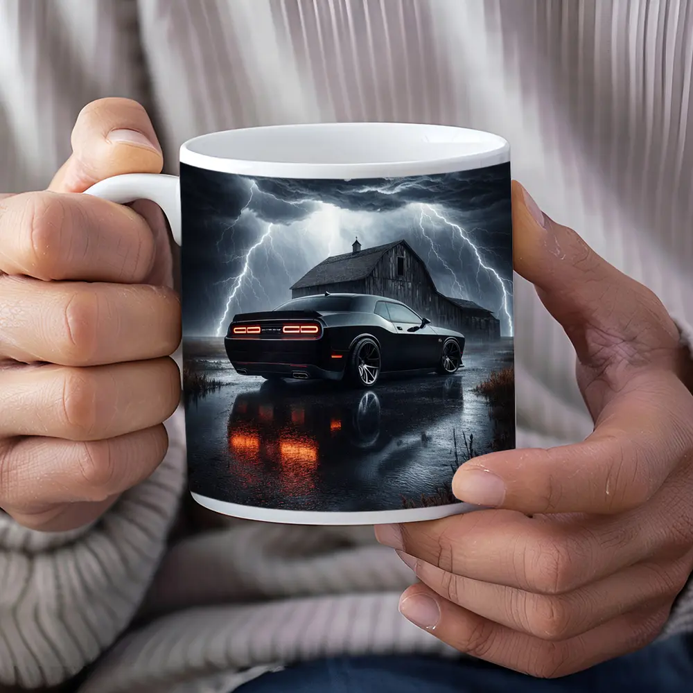 Dodge Challenger SRT8 Storm Lightning Barn – Mugs