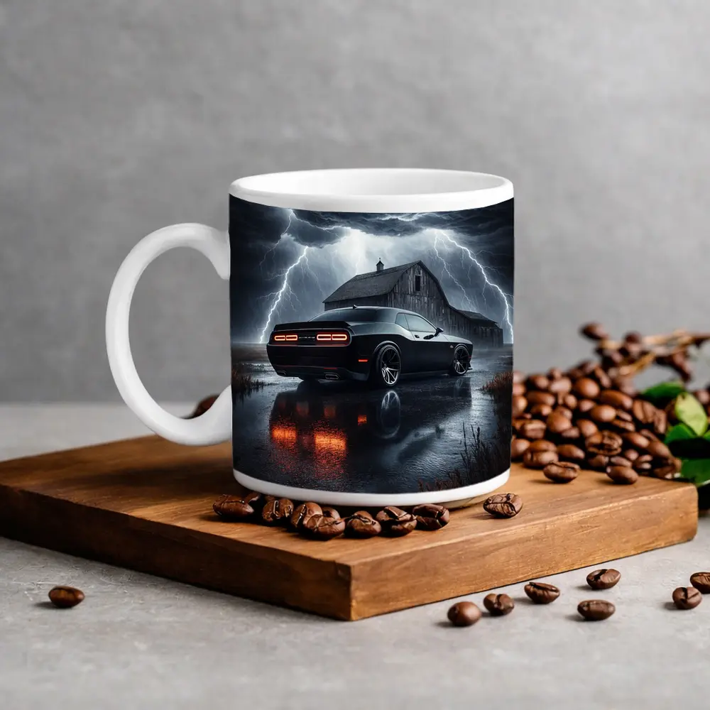 Dodge Challenger SRT8 Storm Lightning Barn – Mugs