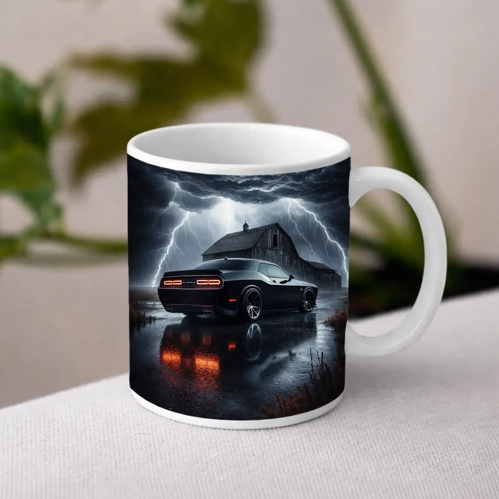 Dodge Challenger SRT8 Storm Lightning Barn – Mugs