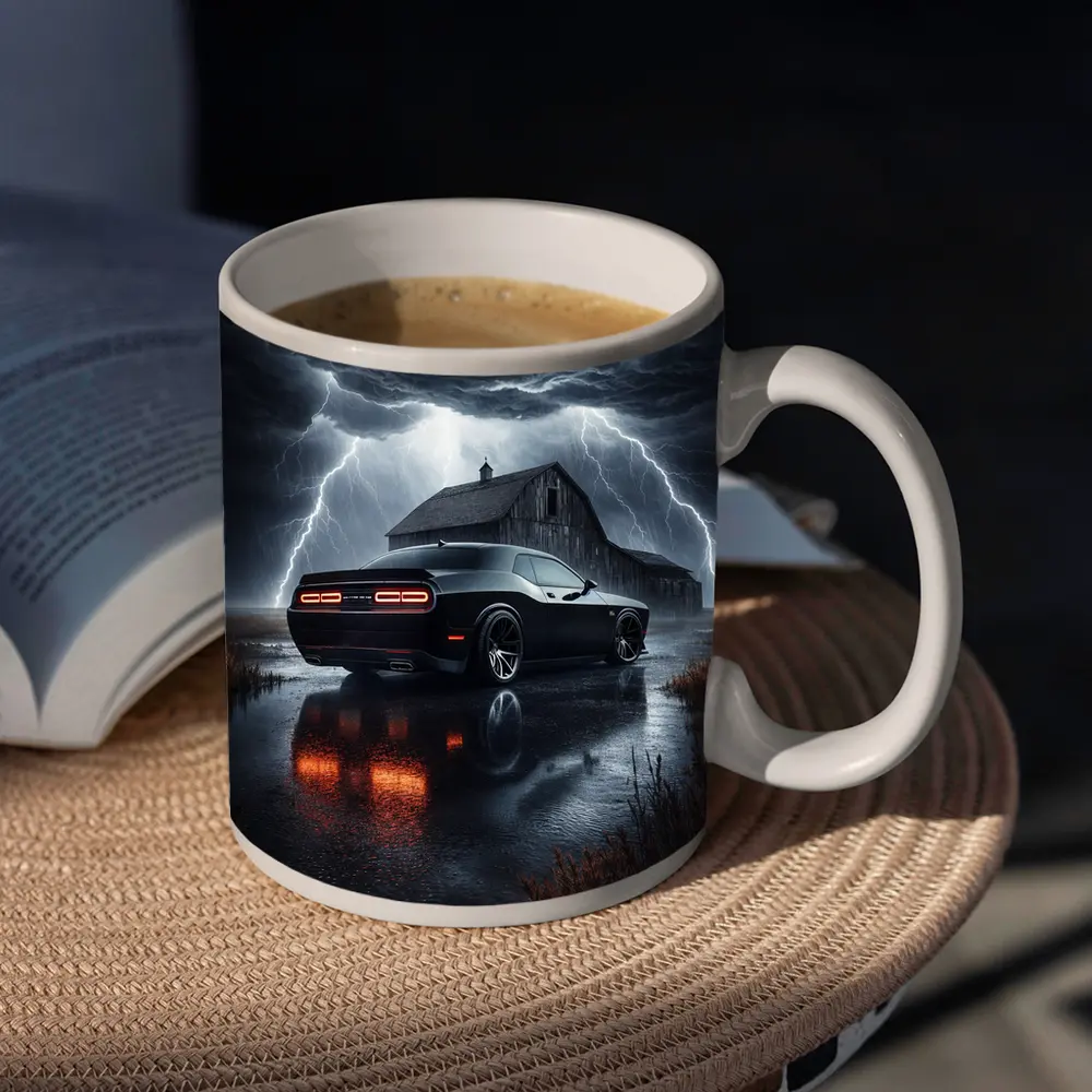 Dodge Challenger SRT8 Storm Lightning Barn – Mugs