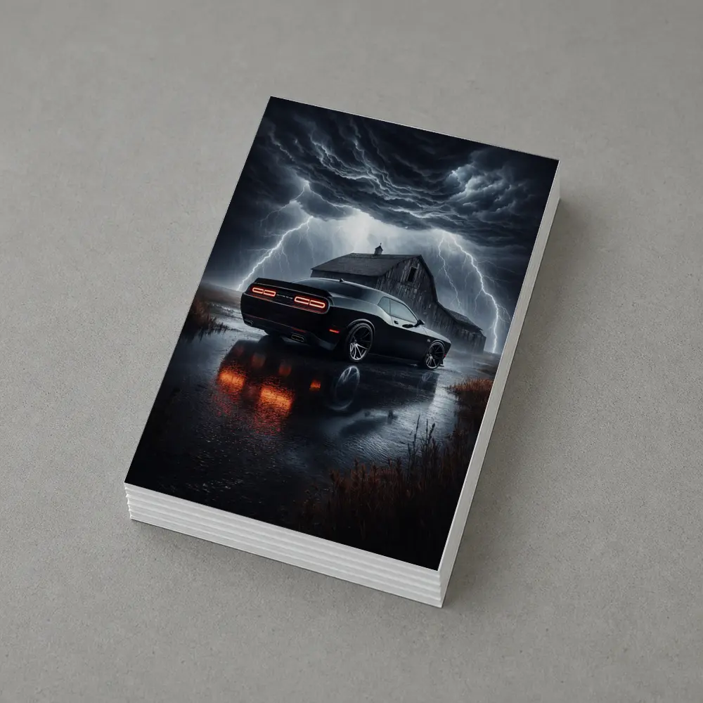 Dodge Challenger SRT8 Storm Lightning Barn – Postcards