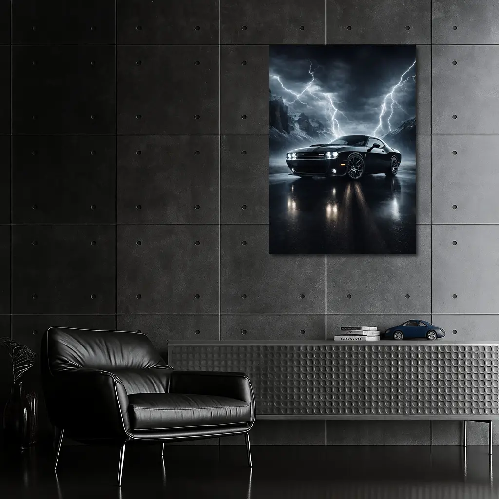 Dodge Challenger SRT8 Dark Thunderstorm Scene – Wall Art