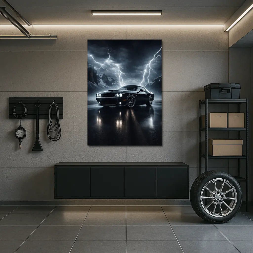 Dodge Challenger SRT8 Dark Thunderstorm Scene – Wall Art