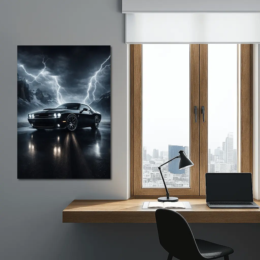 Dodge Challenger SRT8 Dark Thunderstorm Scene – Wall Art