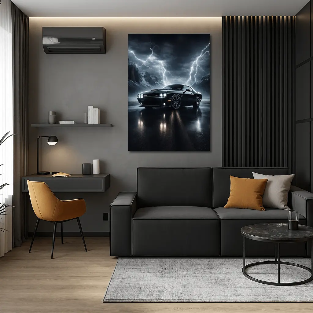 Dodge Challenger SRT8 Dark Thunderstorm Scene – Wall Art