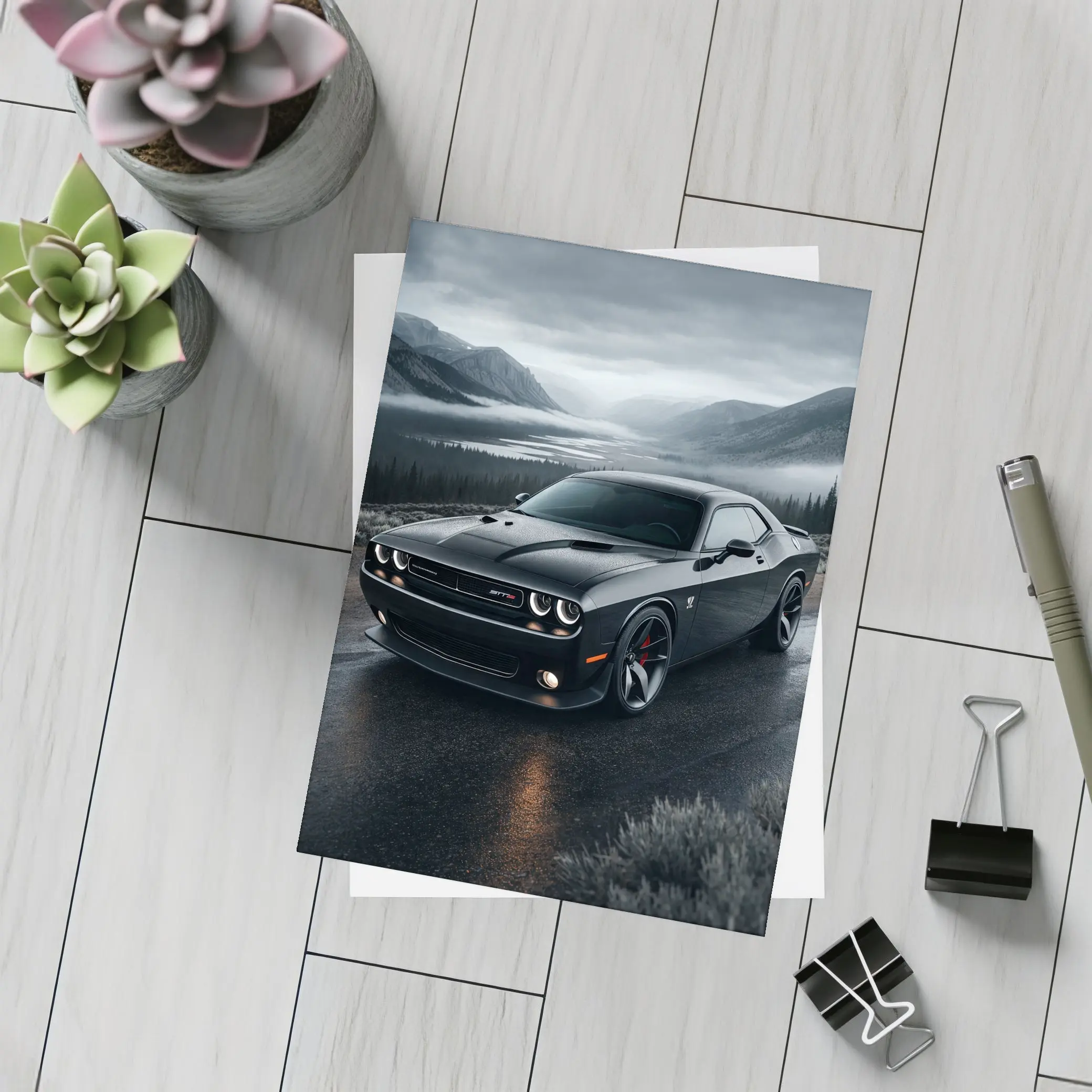 Dodge Challenger SRT8 Moody Mountain Road – Postcards