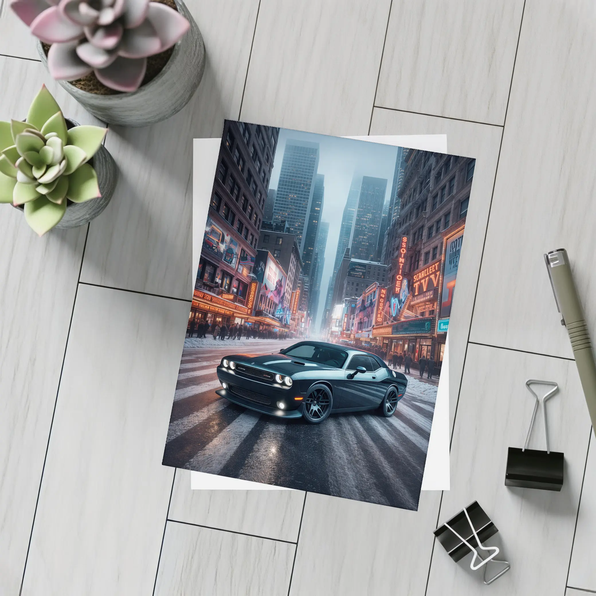 Dodge Challenger SRT8 New York City Night – Postcards