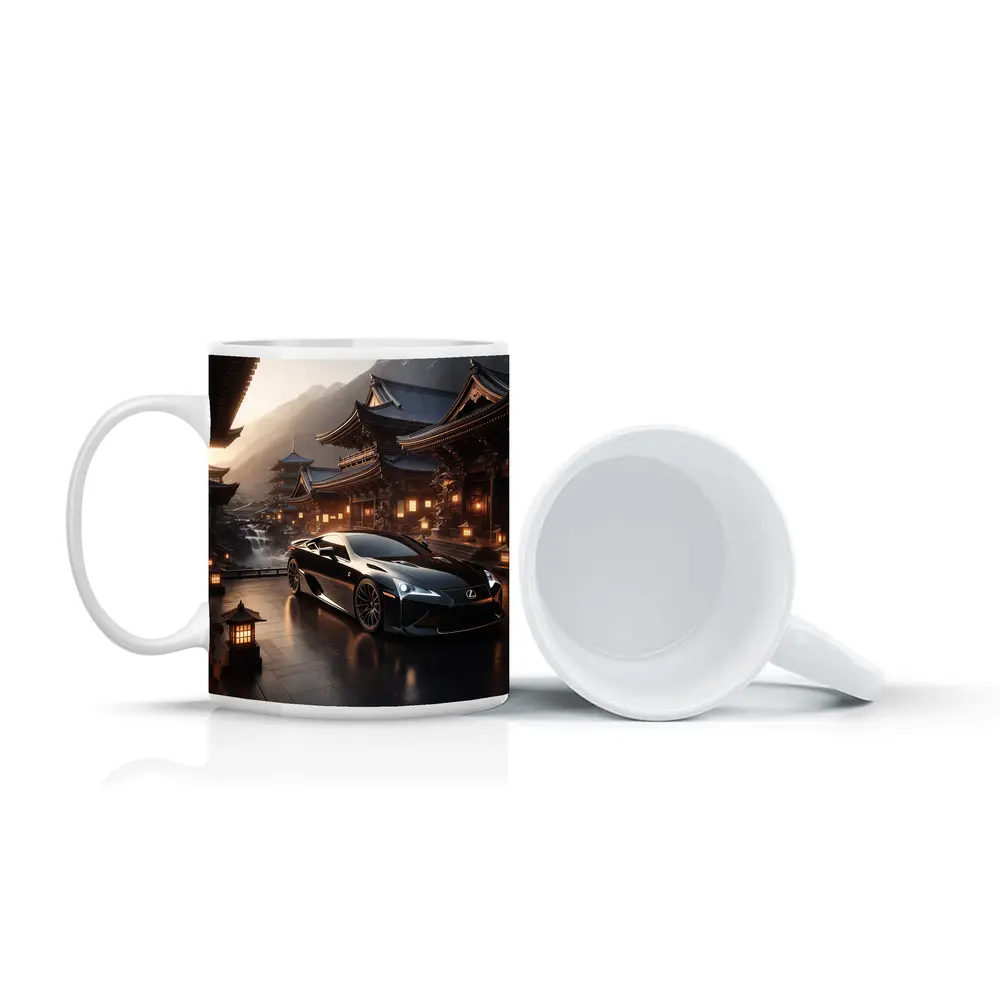 Lexus LFA Black Sports Car Japanese Temple – Mugs
