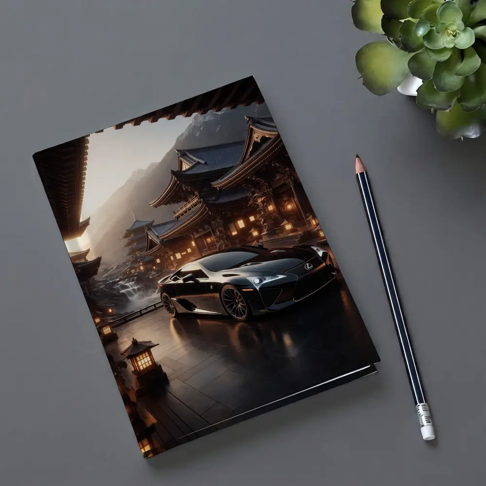 Lexus LFA Black Sports Car Japanese Temple – Notebooks