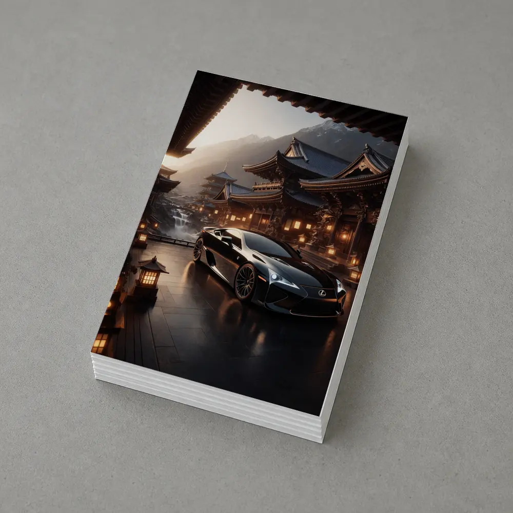 Lexus LFA Black Sports Car Japanese Temple – Postcards