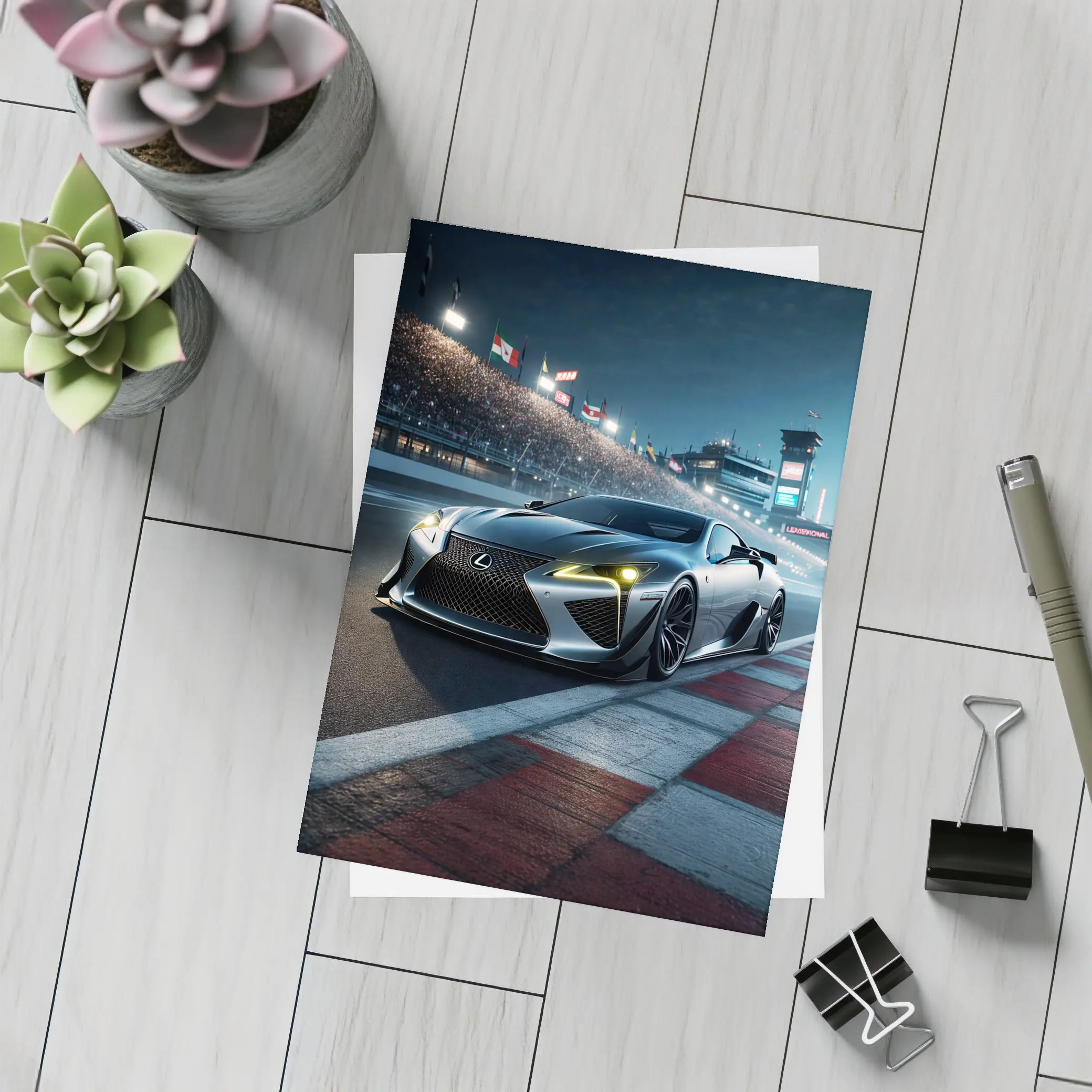 Lexus LFA On Race Track At Night – Postcards