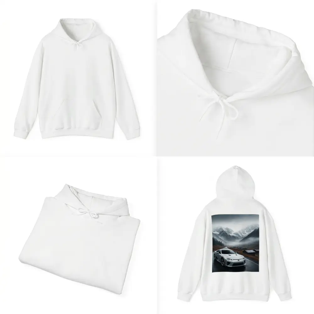 Lexus LFA White Supercar Misty Mountain Road – Hoodies