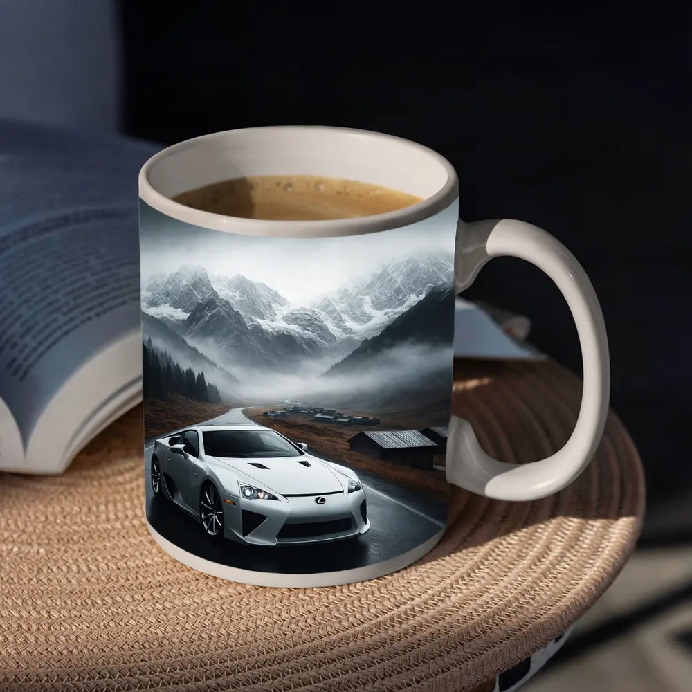 Lexus LFA White Supercar Misty Mountain Road – Mugs