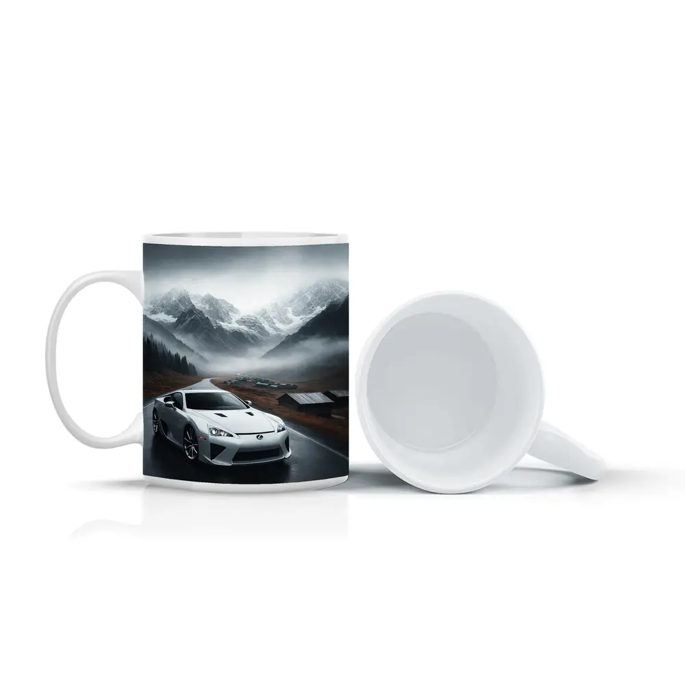 Lexus LFA White Supercar Misty Mountain Road – Mugs