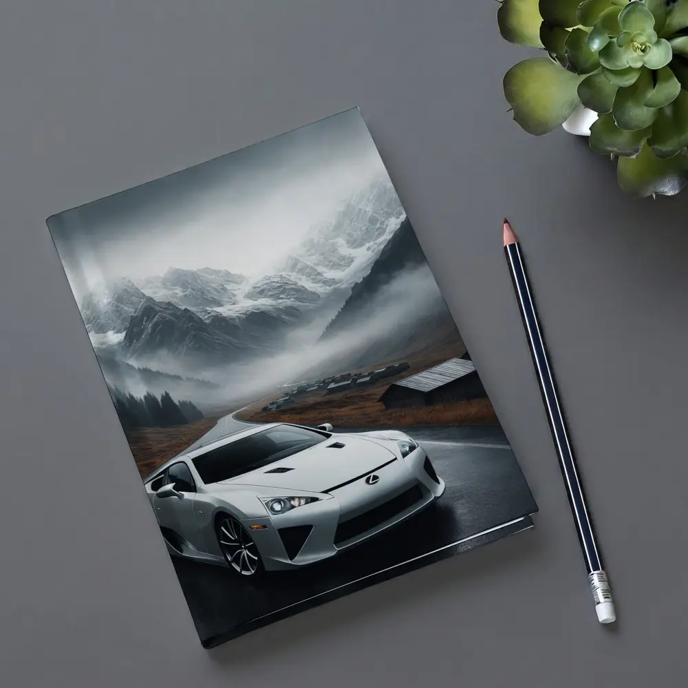 Lexus LFA White Supercar Misty Mountain Road – Notebooks