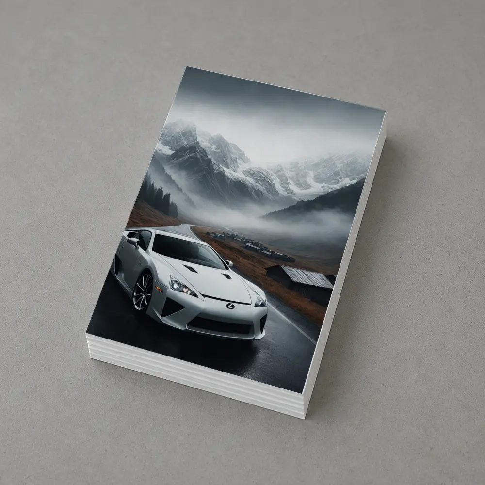 Lexus LFA White Supercar Misty Mountain Road – Postcards