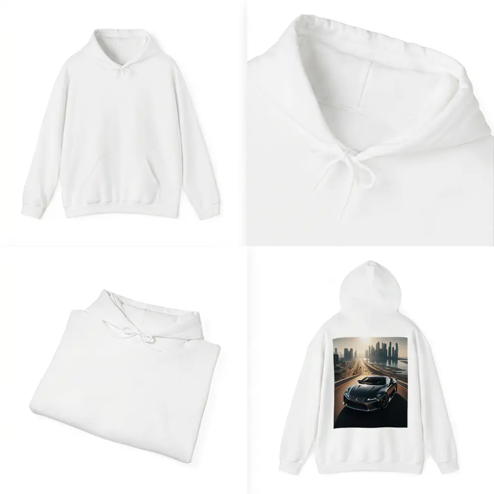 Lexus LC Dubai Skyline Sunset Drive – Hoodies