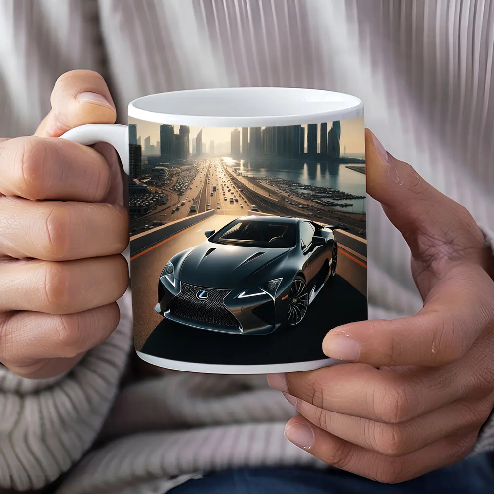 Lexus LC Dubai Skyline Sunset Drive – Mugs
