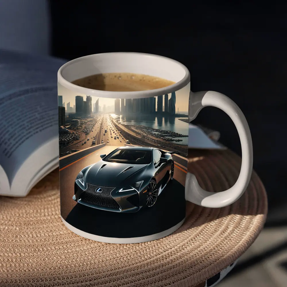 Lexus LC Dubai Skyline Sunset Drive – Mugs