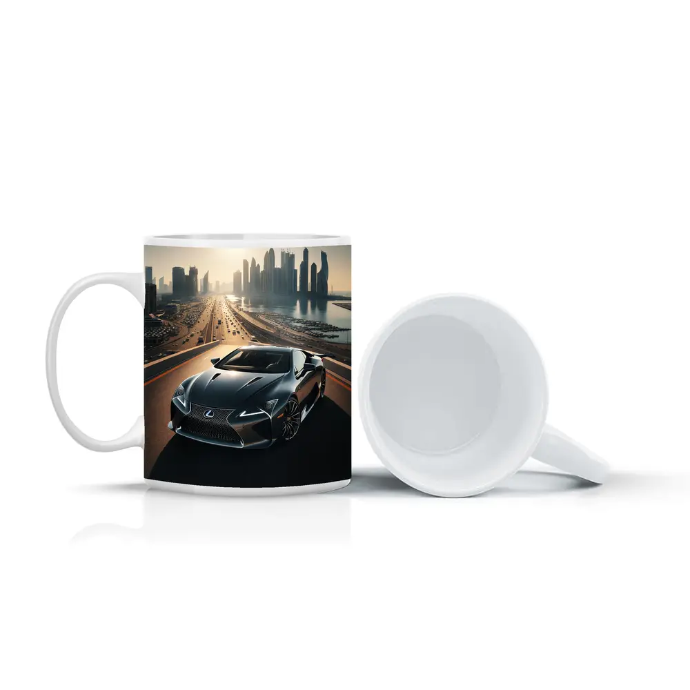 Lexus LC Dubai Skyline Sunset Drive – Mugs