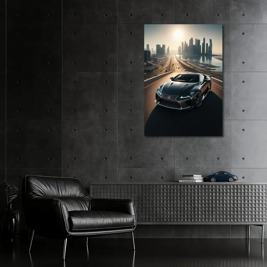 Lexus LC Dubai Skyline Sunset Drive – Wall Art