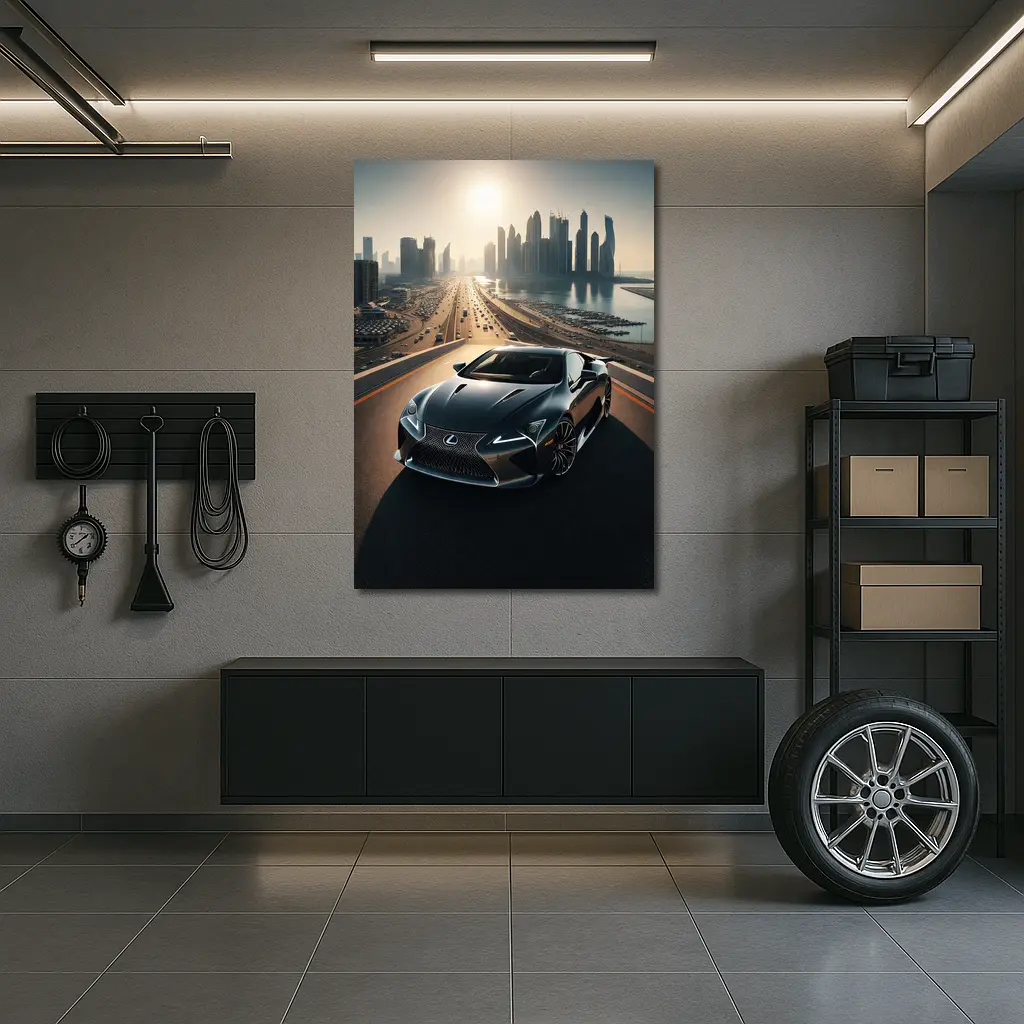 Lexus LC Dubai Skyline Sunset Drive – Wall Art