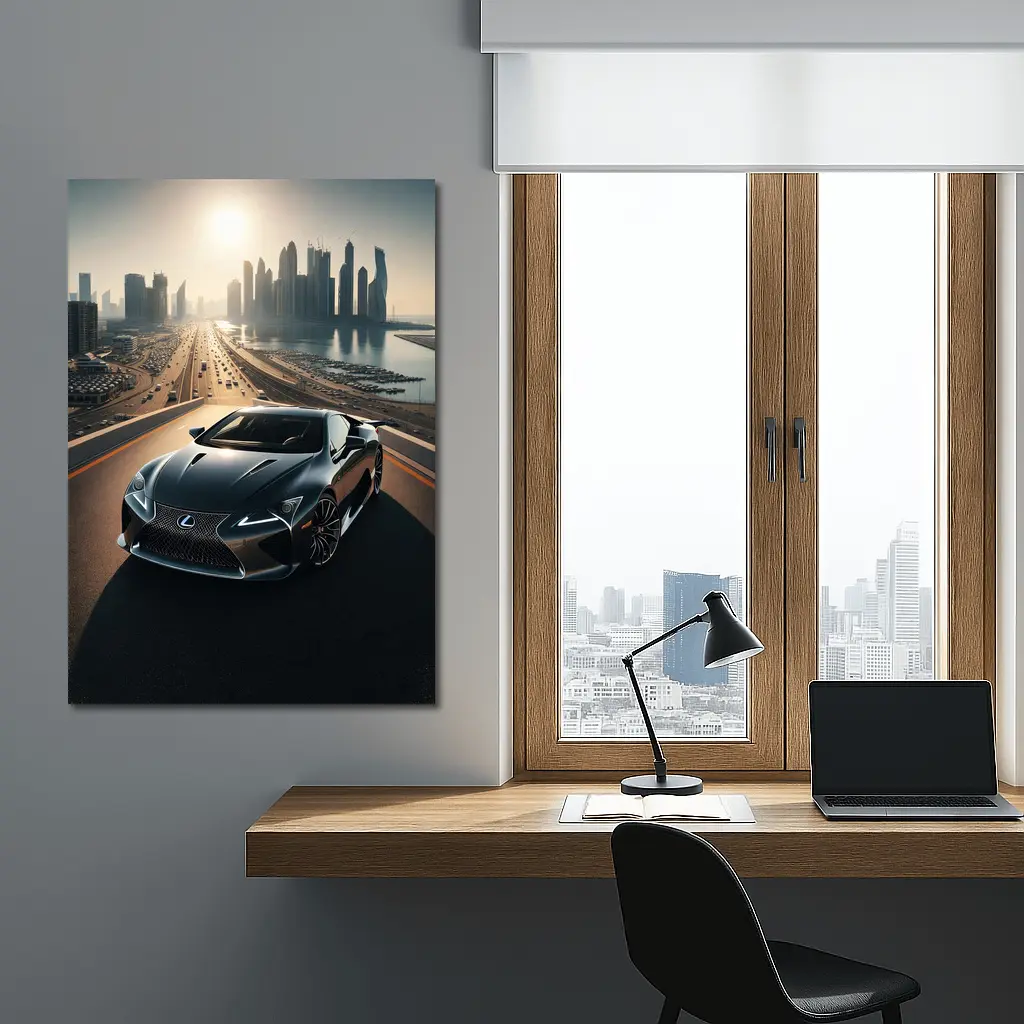 Lexus LC Dubai Skyline Sunset Drive – Wall Art