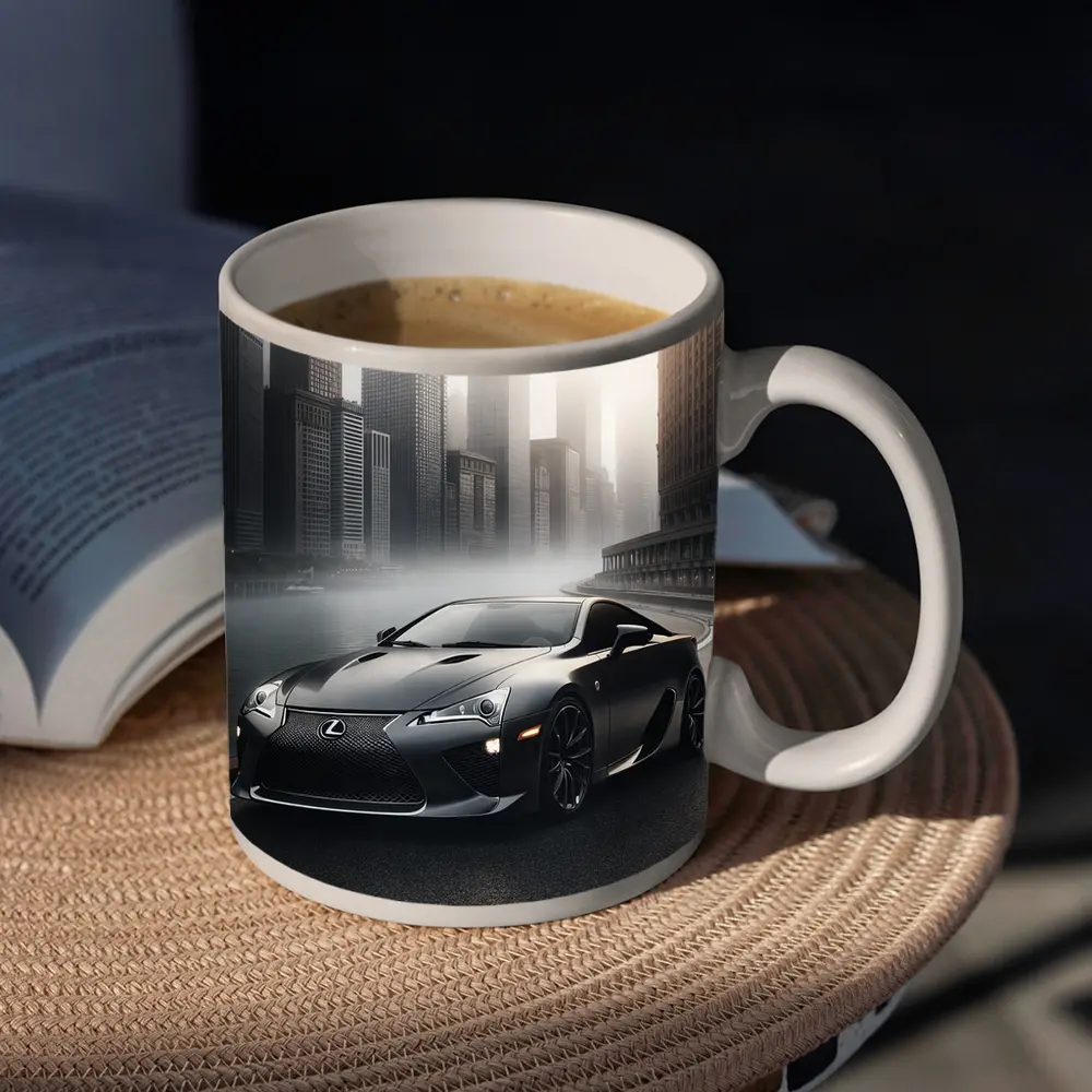 Lexus LFA Matte Black Foggy City Street – Mugs