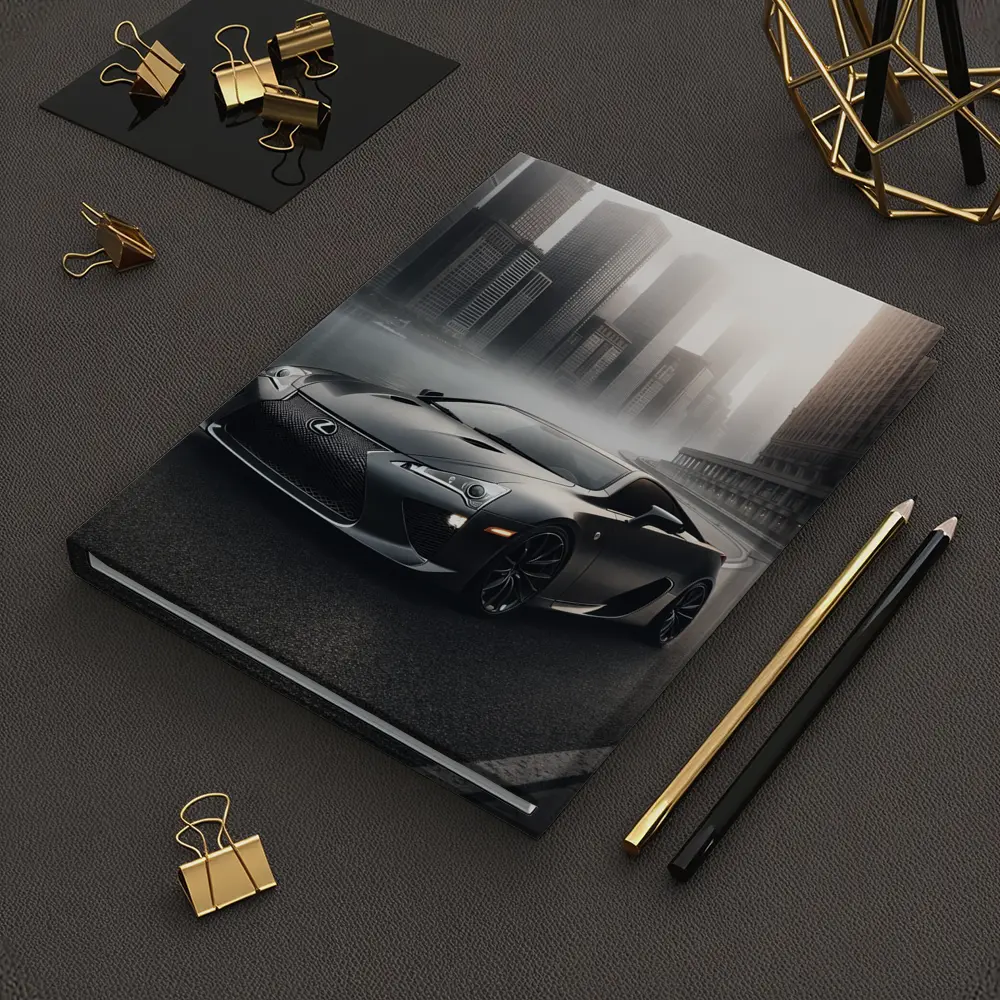 Lexus LFA Matte Black Foggy City Street – Notebooks