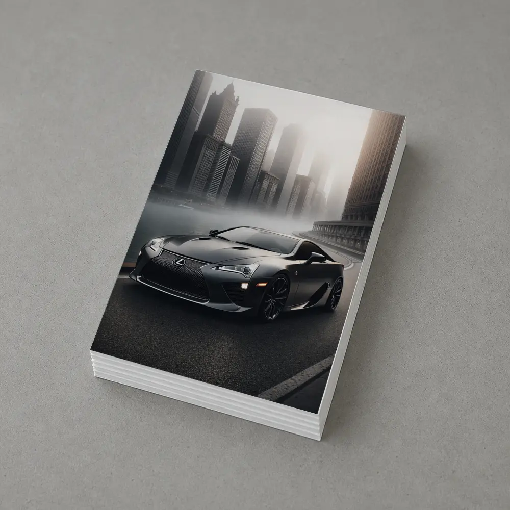 Lexus LFA Matte Black Foggy City Street – Postcards