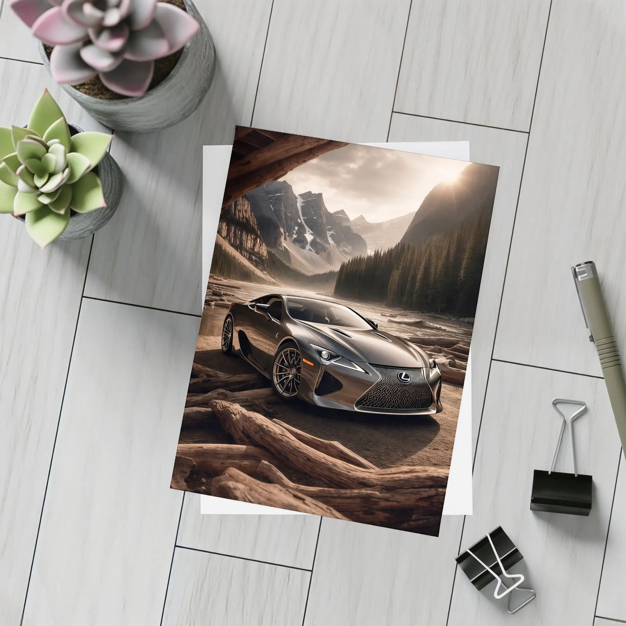 Lexus LC Mountain Wilderness Dramatic Landscape – Postcards