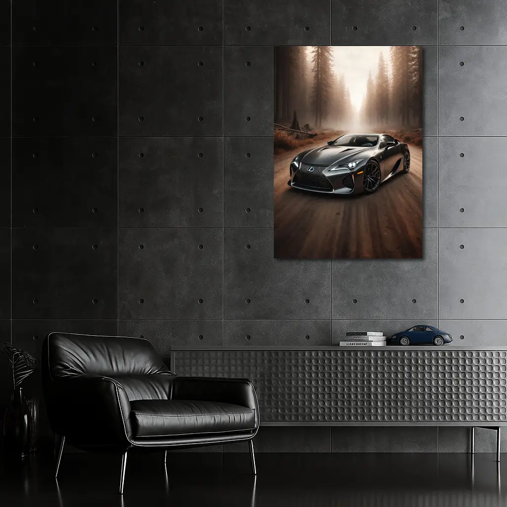 Lexus LC Dark Forest Road Drive – Wall Art