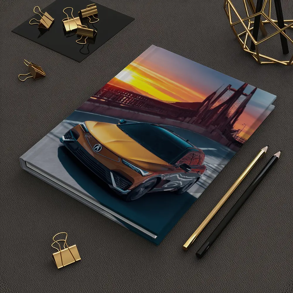 Acura MDX Driving Bridge at Sunset – Notebooks