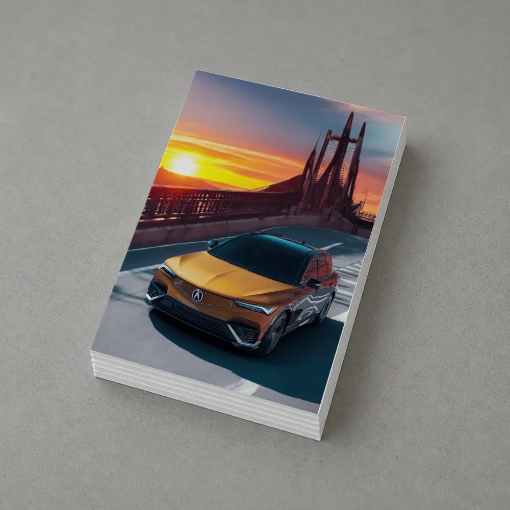 Acura MDX Driving Bridge at Sunset – Postcards