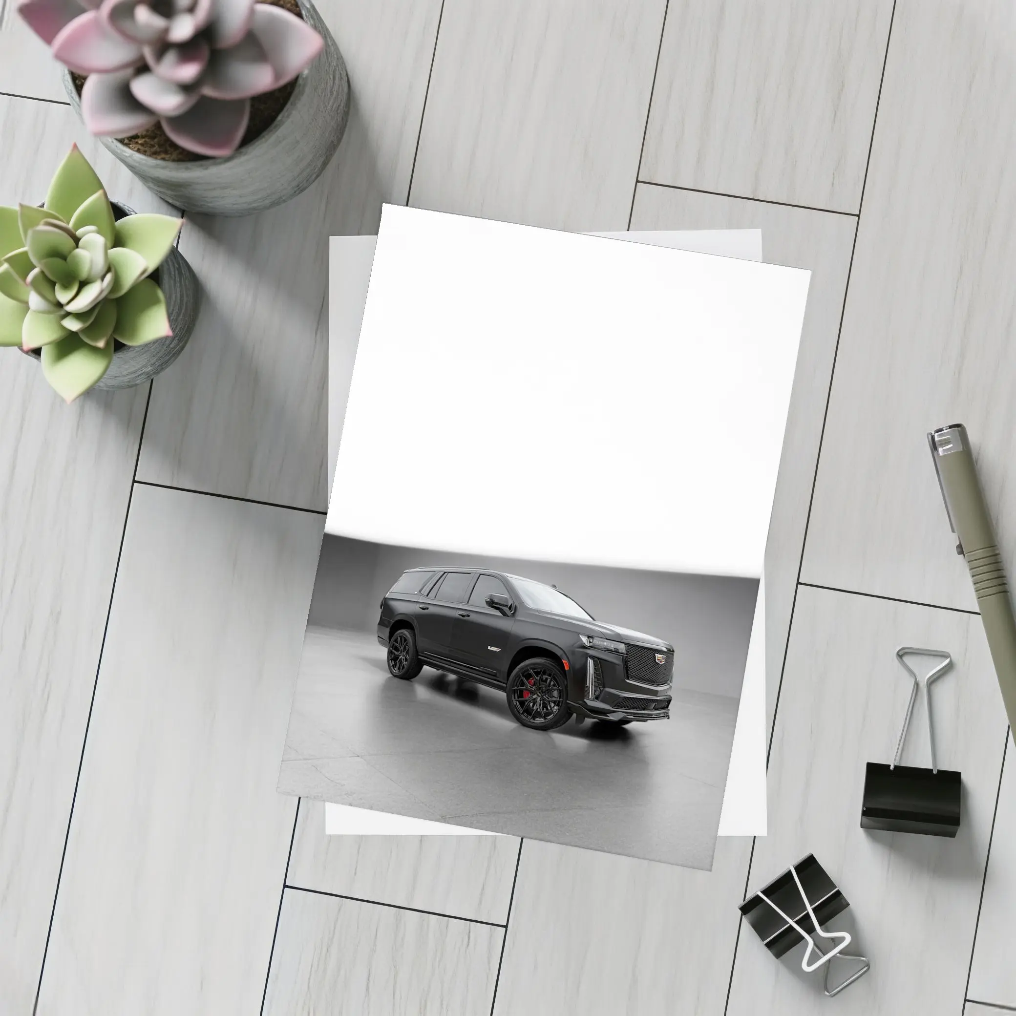 Cadillac Escalade V Black Studio Setting – Postcards