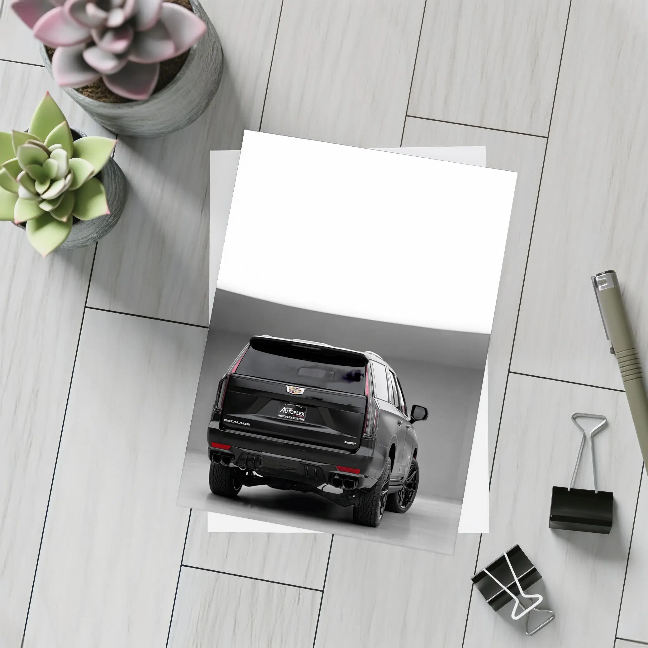 Cadillac Escalade V Black Studio Rear View – Postcards