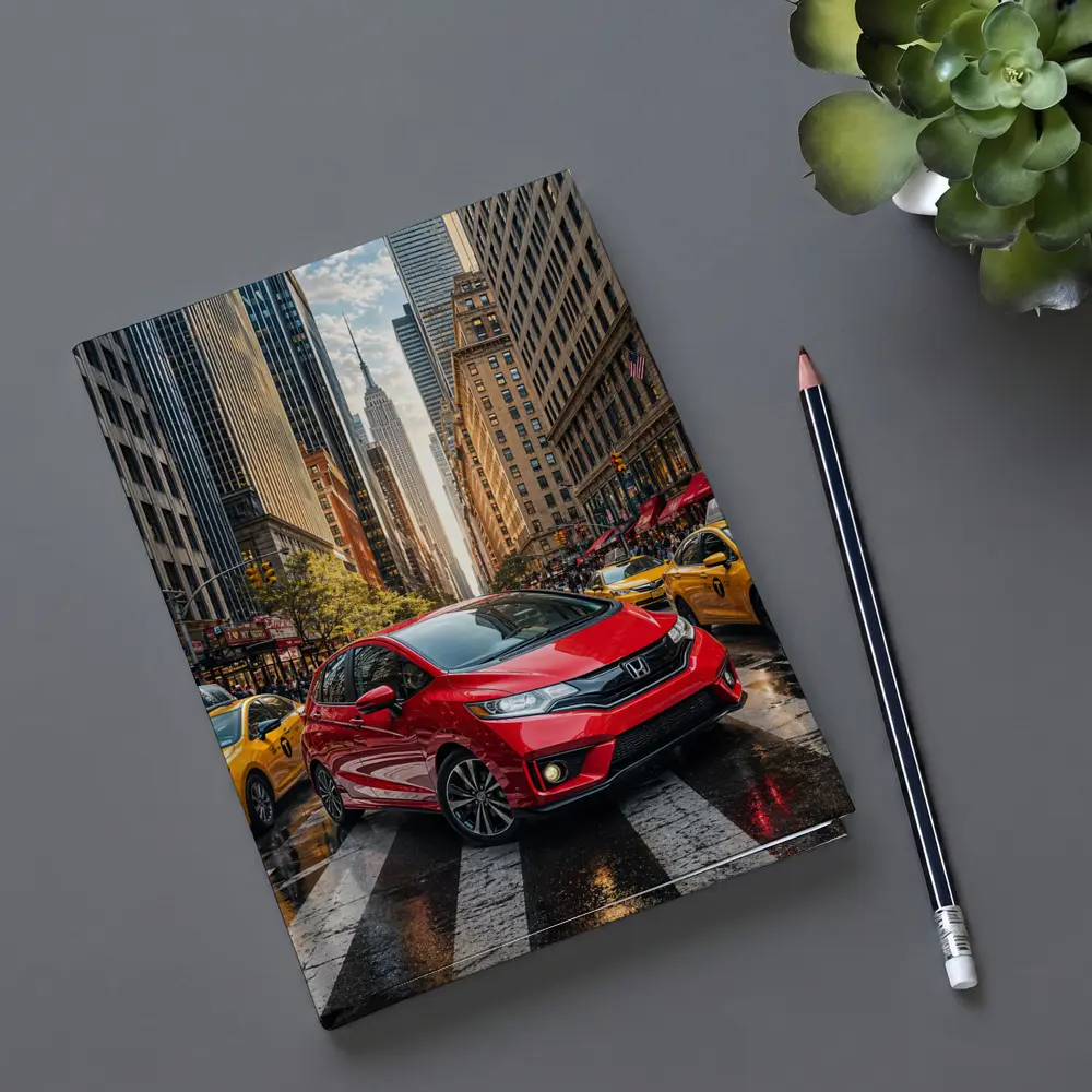 Honda Fit Red Car New York City – Notebooks
